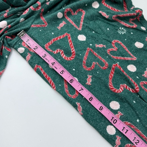NEW Nordstrom Pajama Set Womens Medium Green Christmas Candycane 2 Piece NWOT - Picture 9 of 12